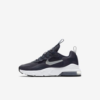 Nike Air Max 270 RT - Fiatalabb Gyerek Utcai Cipő - Obszidián/Kék/Fehér/Világos Szürke